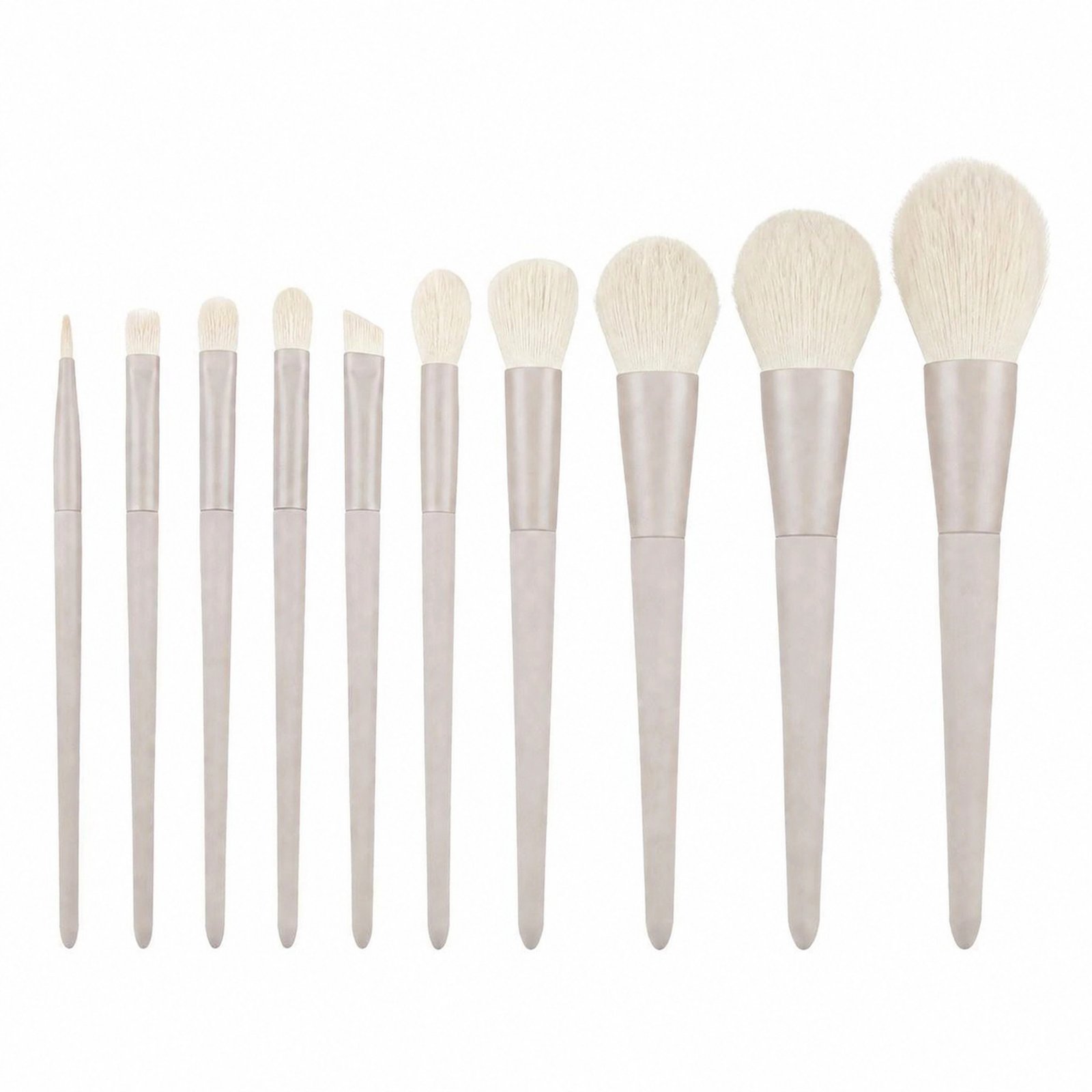 10Pcs Creamy Nude Makeup Brush Set — Ultra-Soft Bristles, Full-Face Coverage Kit (Creamy Nude) - Image 2