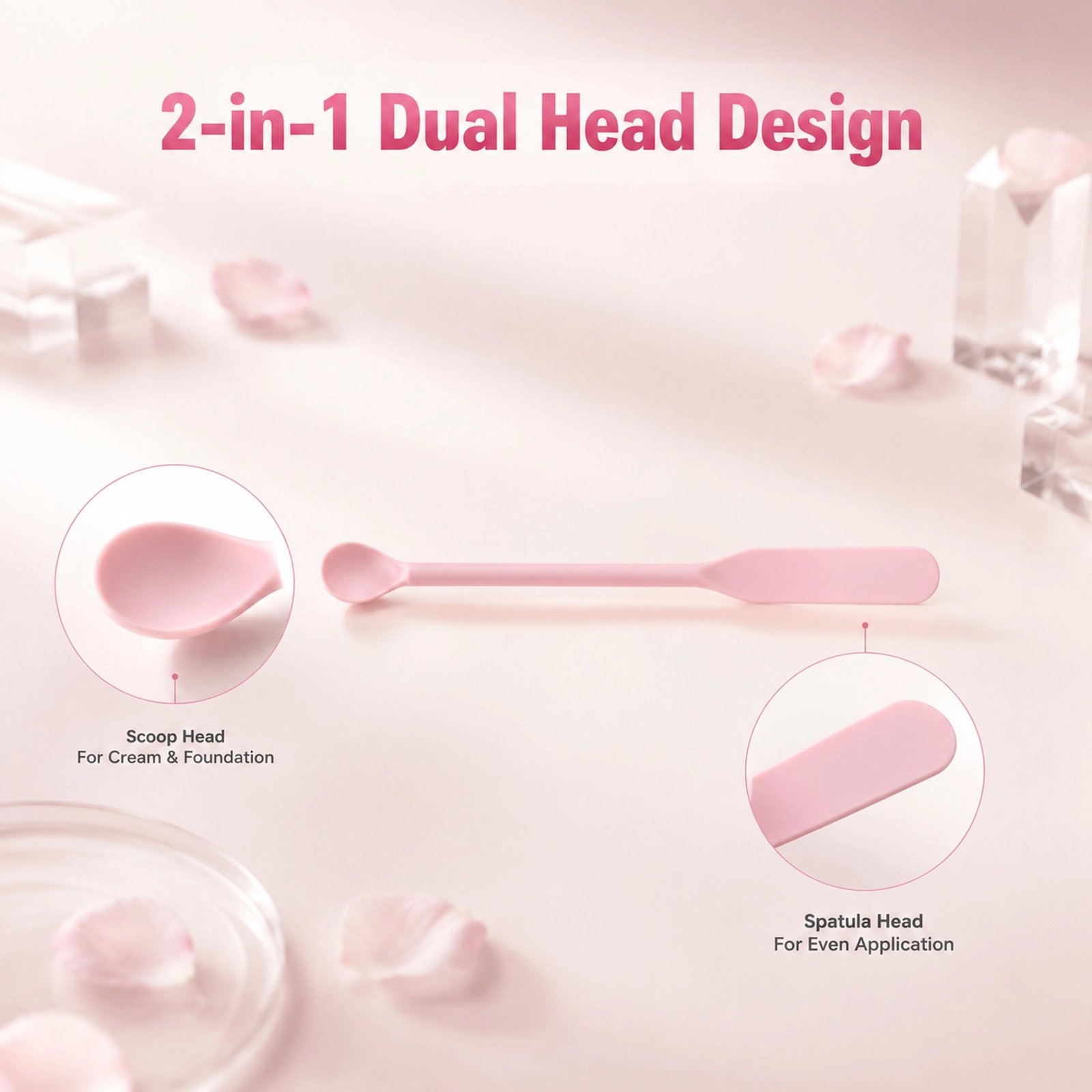 Pink Silicone Cosmetic Spatula Set 3pcs — Dual-Ended Food-Grade Scoop & Spreader, 3 Sizes for All Jars - Image 2