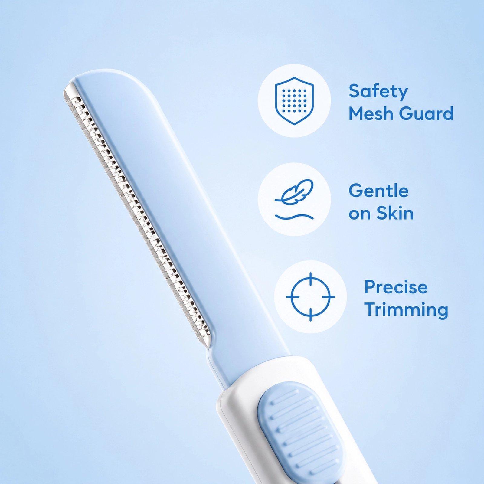 Sky Blue Retractable Eyebrow Razor — Portable Design, Safety Guard Blade, Gentle & Compact (Sky Blue) - Image 2
