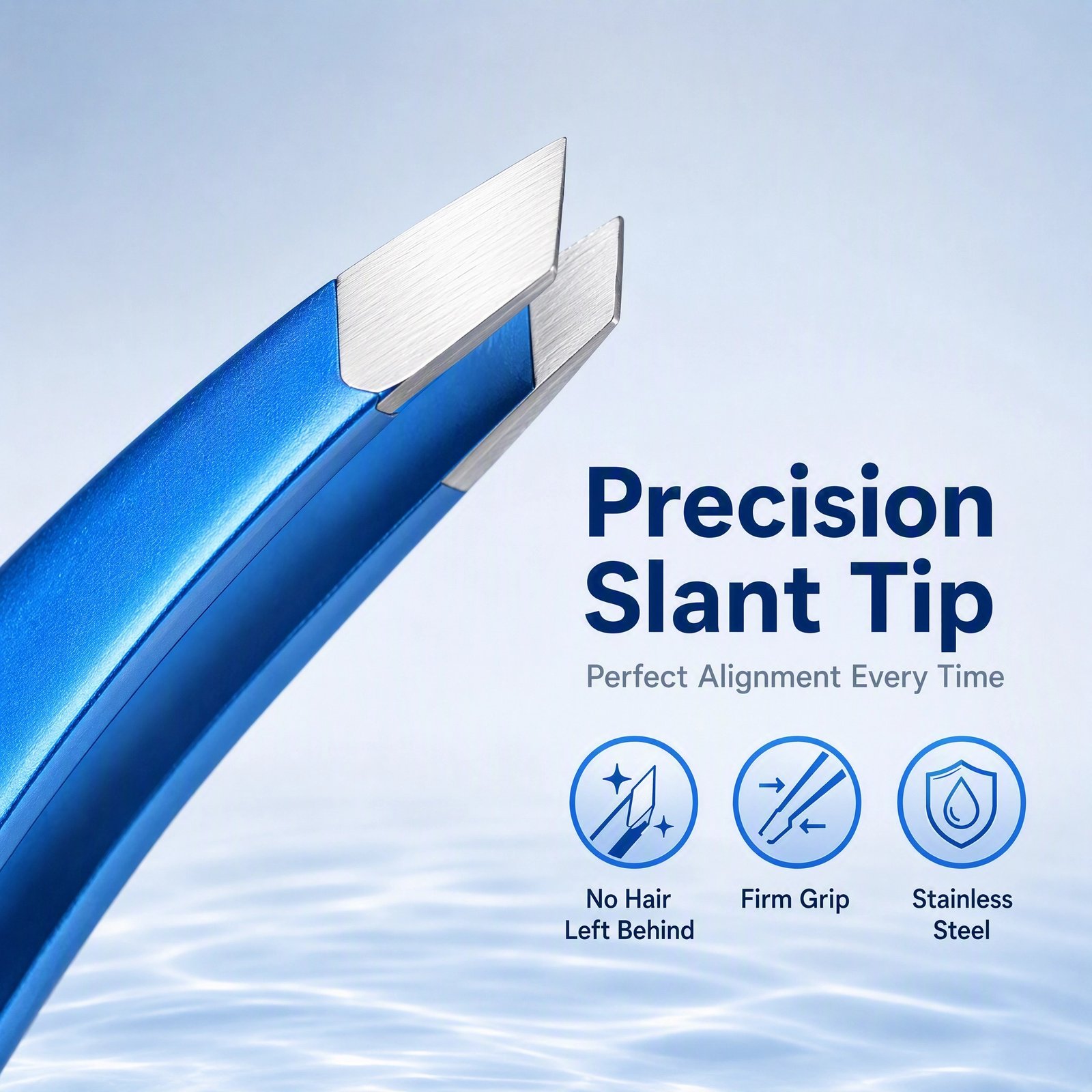 Blue Stainless Steel Slant Tip Tweezer — Precision Grip, Tight Closure, Durable & Rust-Resistant - Image 3