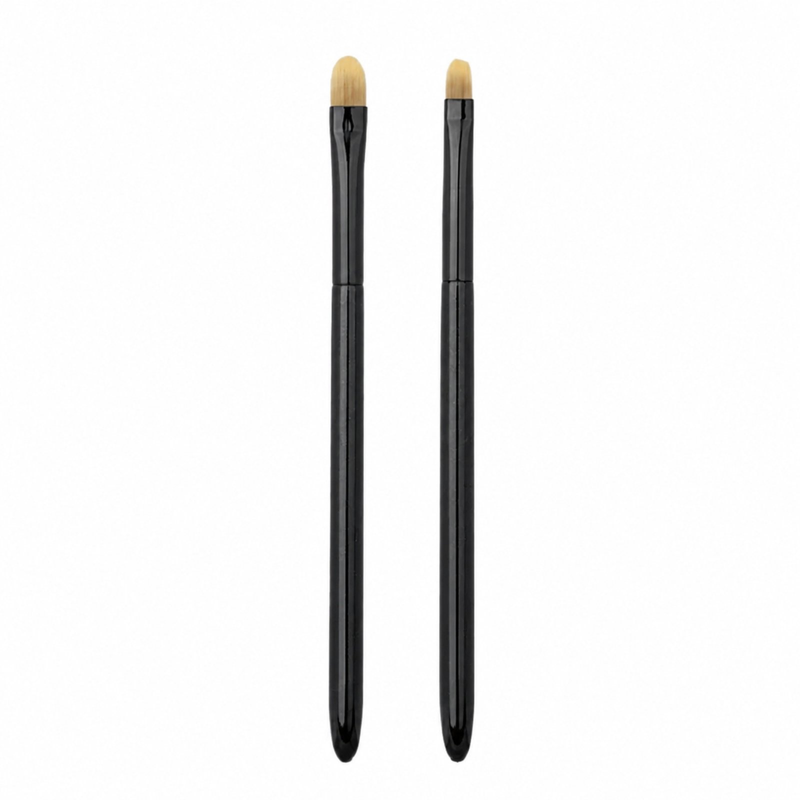Dual-Ended Concealer & Eyeshadow Brush Set 2pcs — Round & Angled Tips, Black Lacquered Handle - Image 3