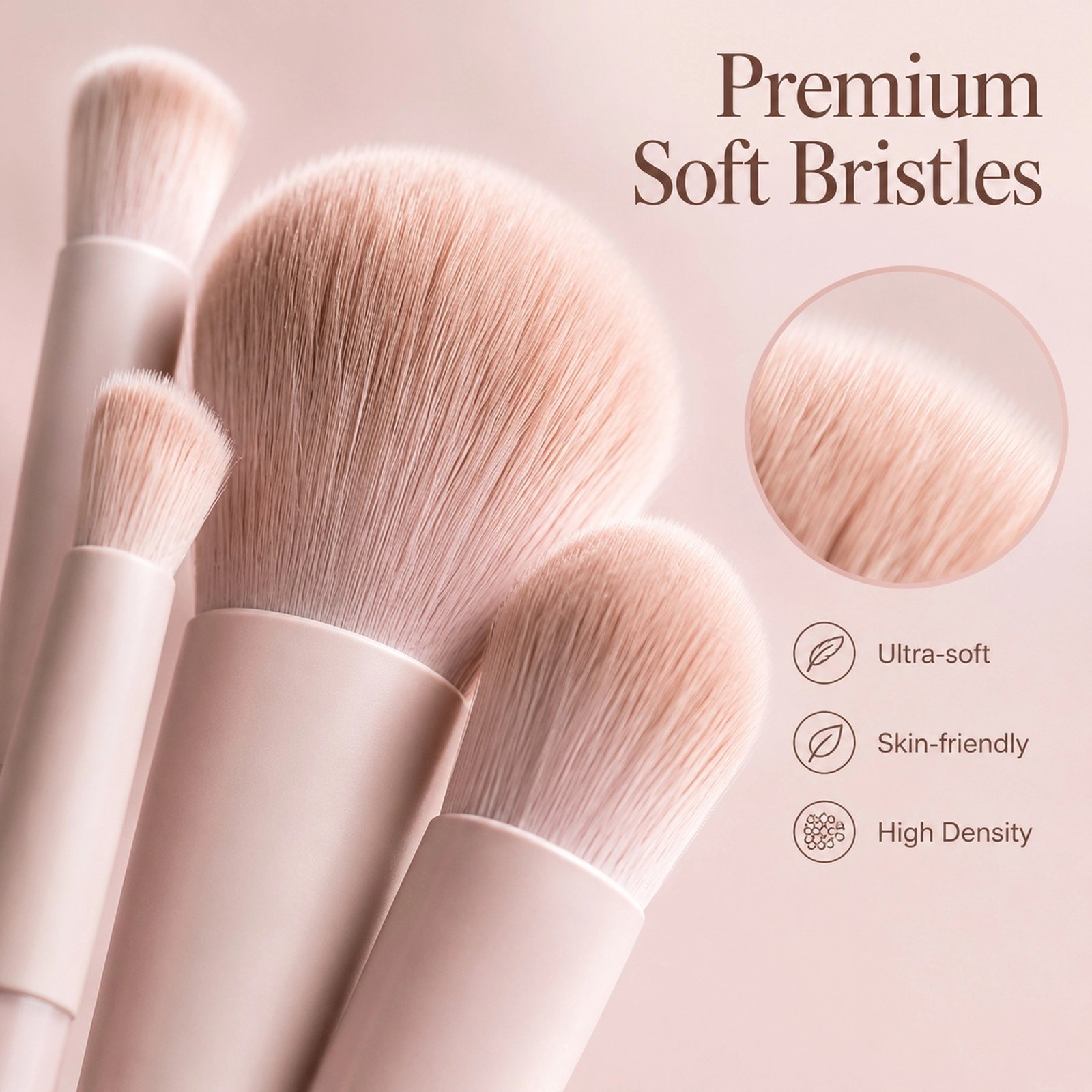 12Pcs Nude Pink Makeup Brush Set — Ultra-Soft Bristles, Full-Face Coverage Kit (Nude Pink) - Image 4