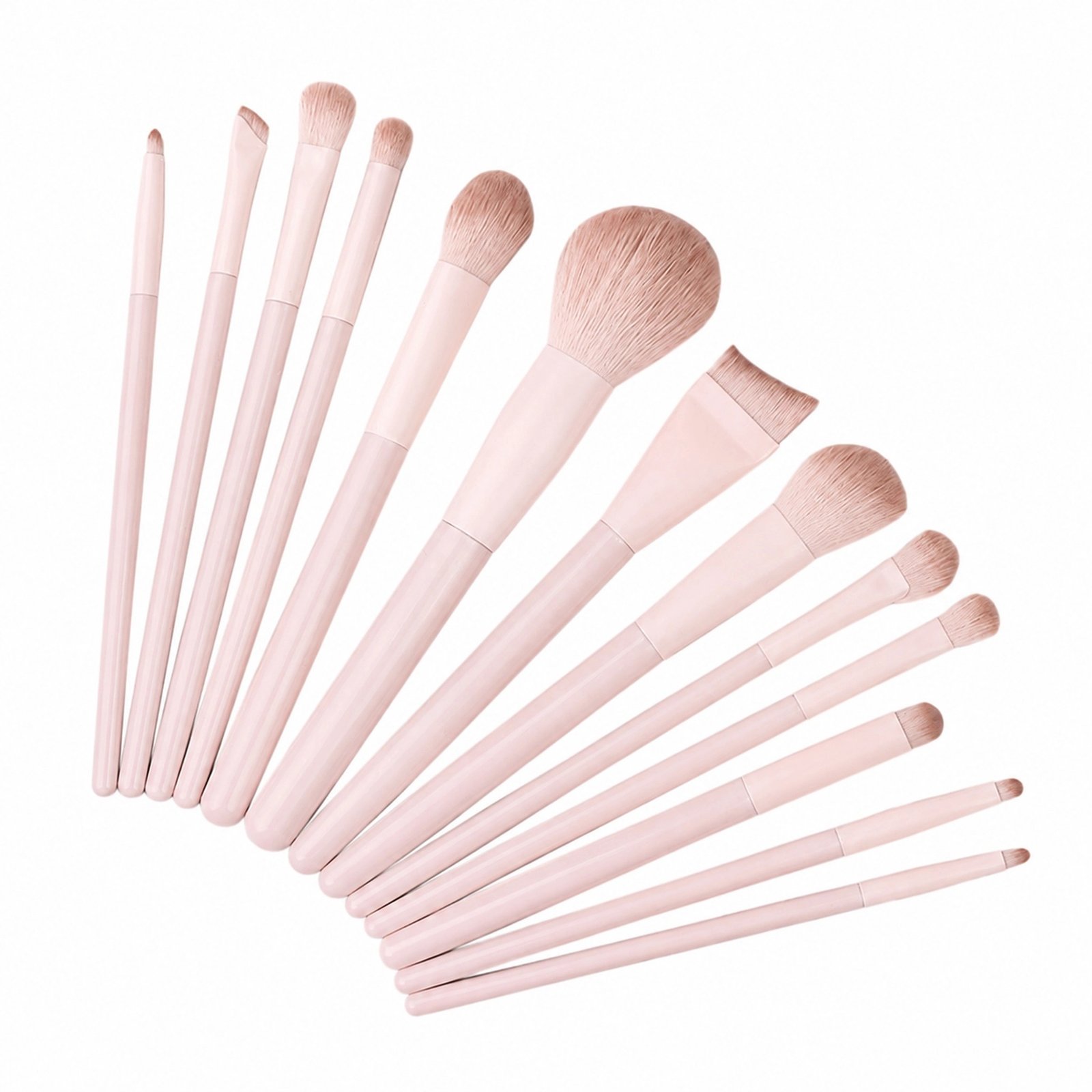 12Pcs Nude Pink Makeup Brush Set — Ultra-Soft Bristles, Full-Face Coverage Kit (Nude Pink) - Image 5