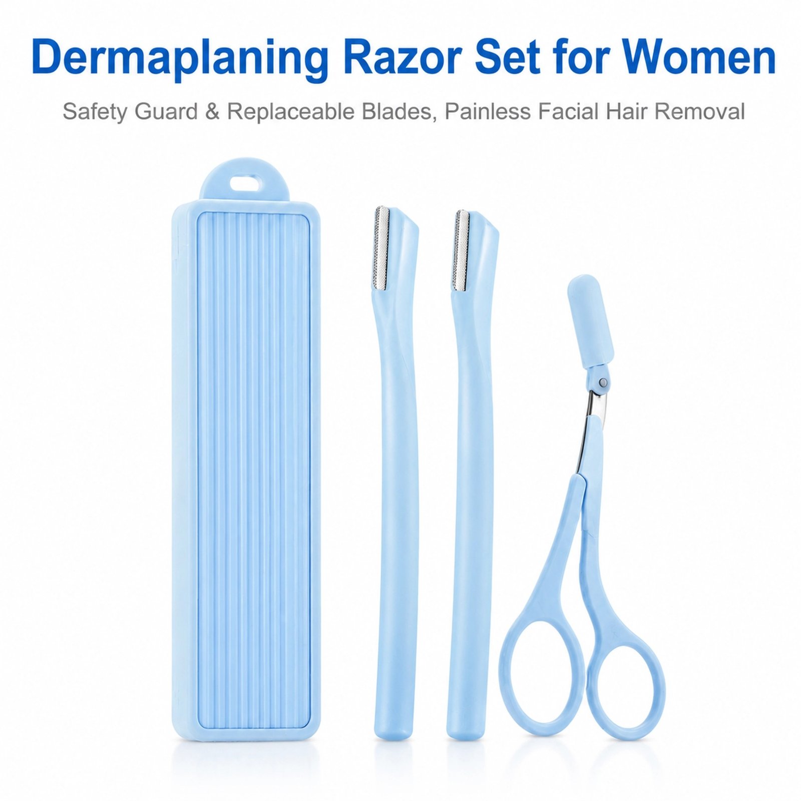 Safety Micro-Guard Eyebrow Razor — Replaceable Blade, Anti-Scratch Guard, Beginner-Friendly (Blue) - Image 4