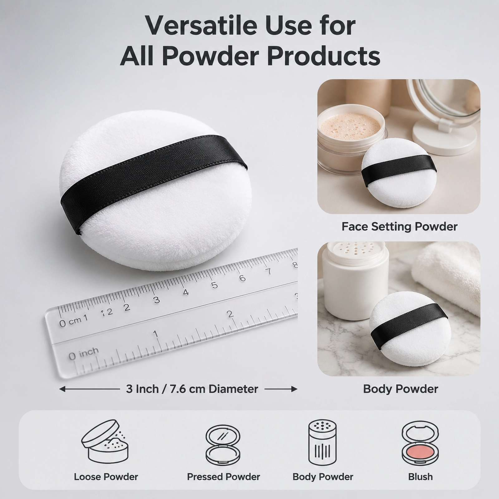 Velvet Powder Puff — Ultra-Soft Velvet Surface, Even Streak-Free Setting, Washable & Reusable - Image 5