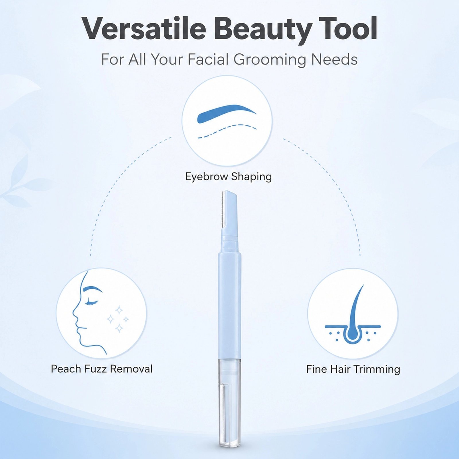 Safety Dual-Head Eyebrow Razor — Micro Guard Mesh, Dual Precision Blades, Portable & Skin-Safe (Sky Blue) - Image 5