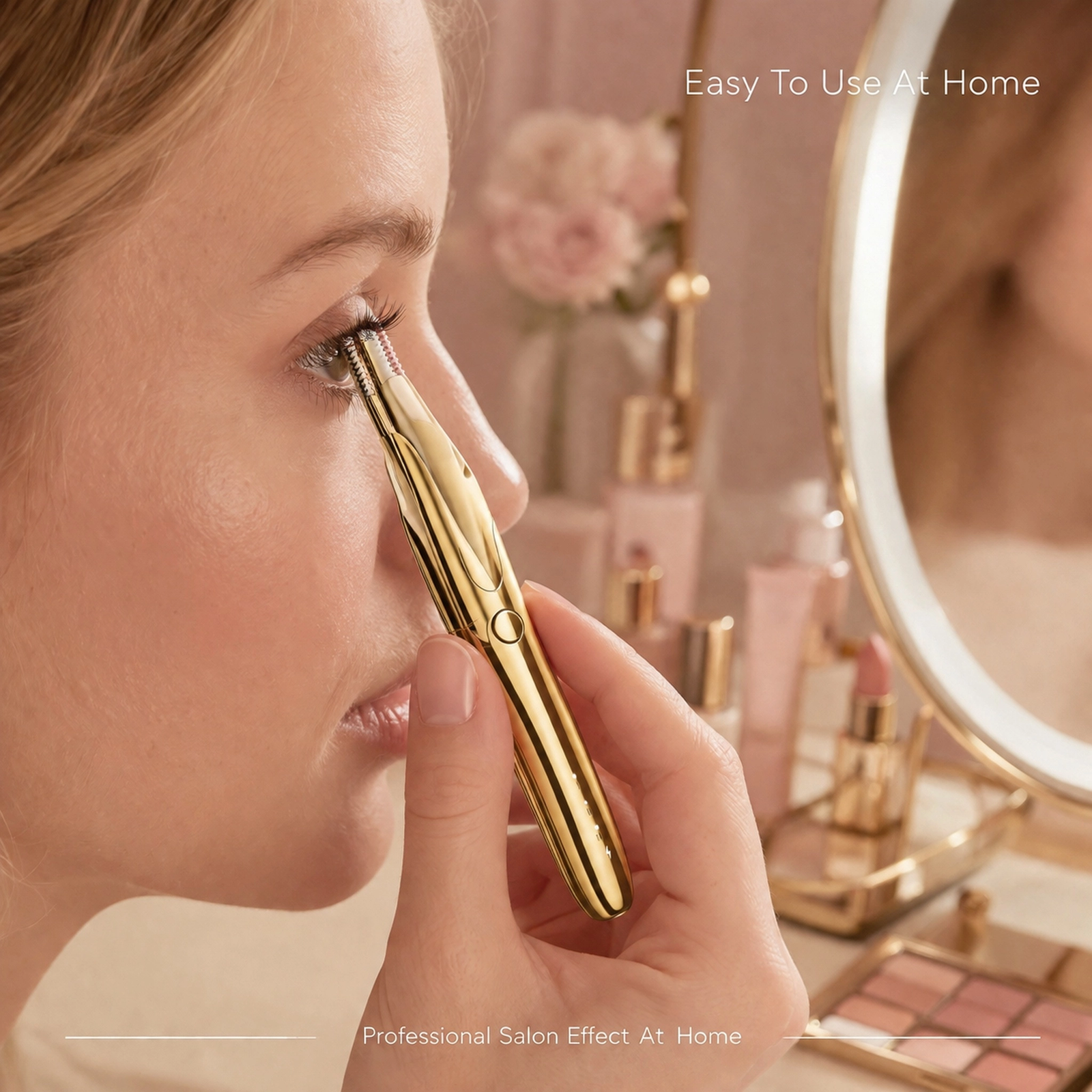 Portable Gold-Plated Electric Eyelash Curler — 10-Second Quick Heat, Comb-Integrated Design, Long-Lasting Curl - Image 2