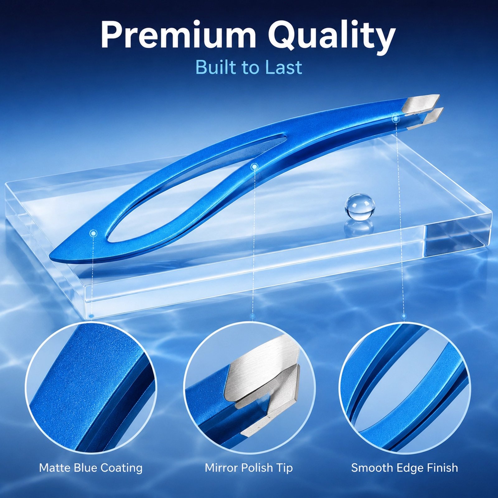 Blue Stainless Steel Slant Tip Tweezer — Precision Grip, Tight Closure, Durable & Rust-Resistant - Image 5