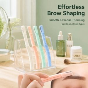 Dual-Head Eyebrow Razor with Built-in Comb — Safety Guard, Beginner-Friendly, Macaron Colors