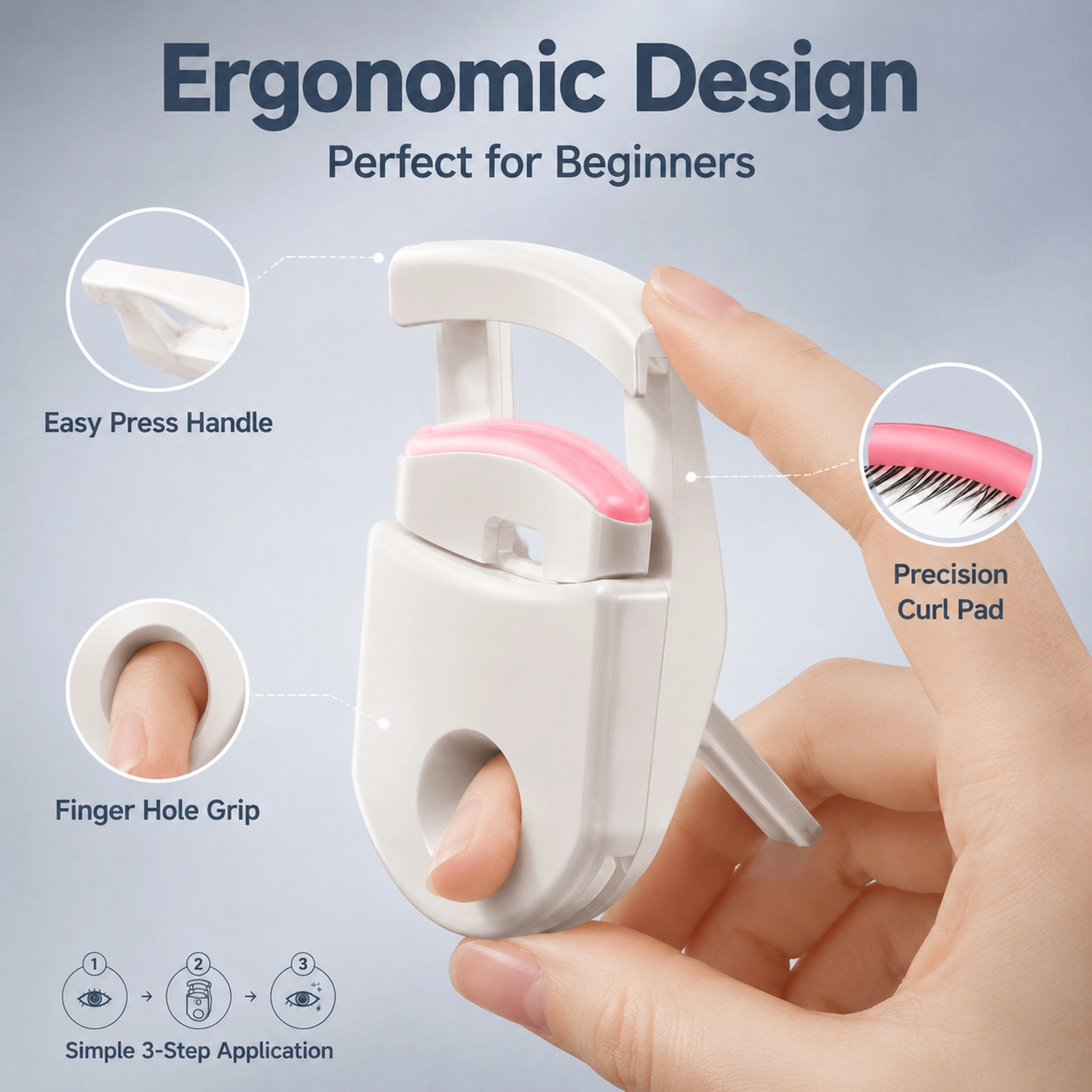 Portable Mini Eyelash Curler — Compact & Travel-Friendly, Natural Long-Lasting Curl, Lash Applicator Assistant