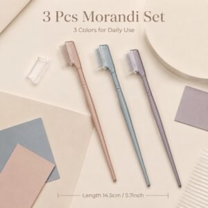 Dual-Ended Brow & Lash Comb — Precision Steel Teeth & Soft Nylon Brush