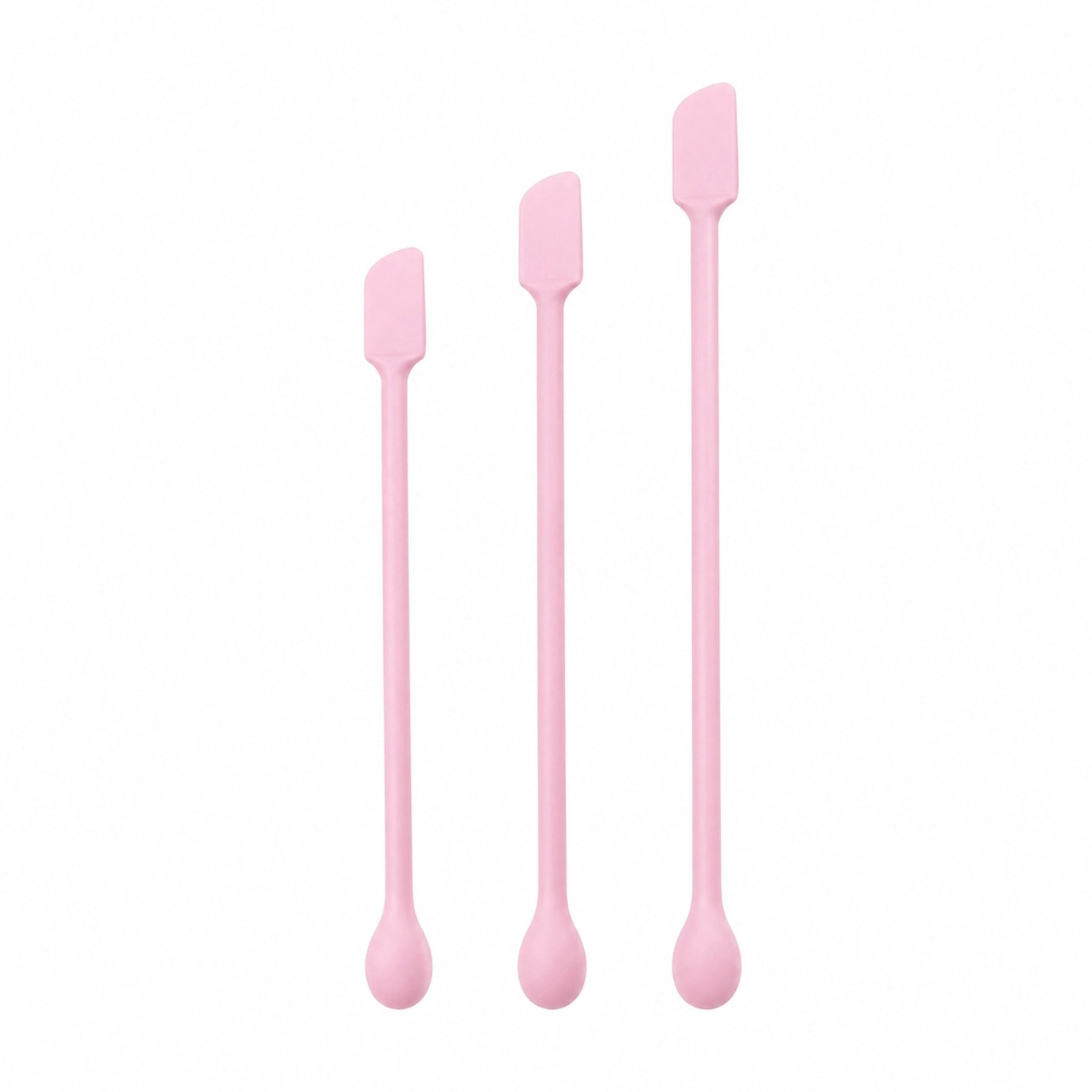 Pink Silicone Cosmetic Spatula Set 3pcs — Dual-Ended Food-Grade Scoop & Spreader, 3 Sizes for All Jars - Image 6