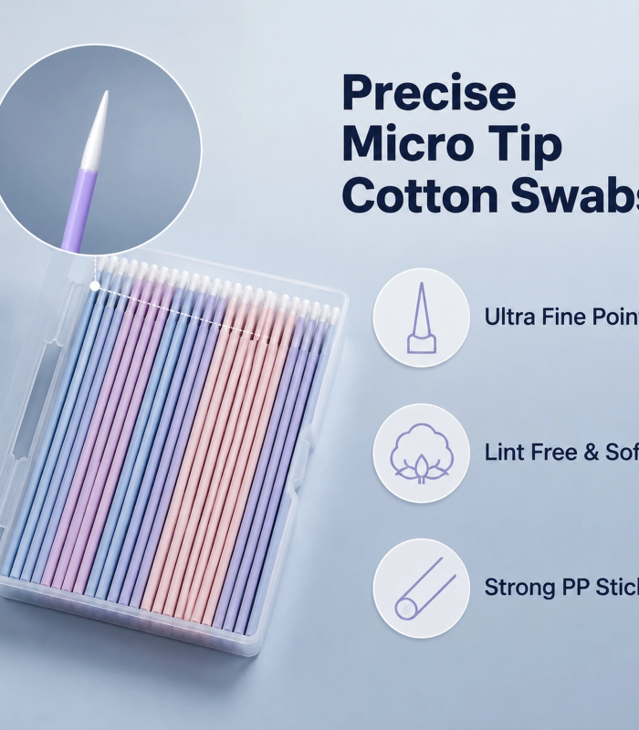 Morandi Disposable Fine-Tip Cotton Swabs — Precision Cleaning, Multi-Color Options, Sturdy & Hygienic