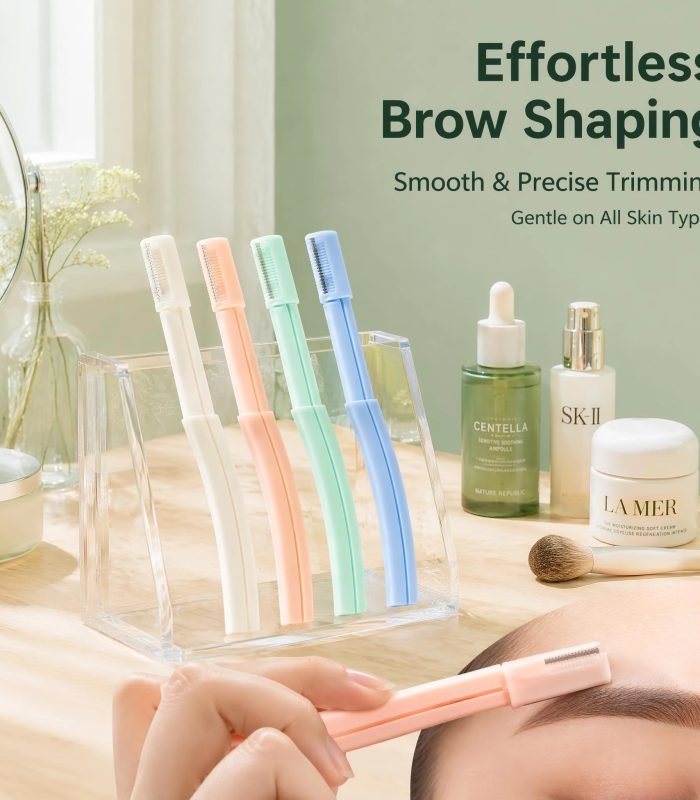 Dual-Head Eyebrow Razor with Built-in Comb — Safety Guard, Beginner-Friendly, Macaron Colors