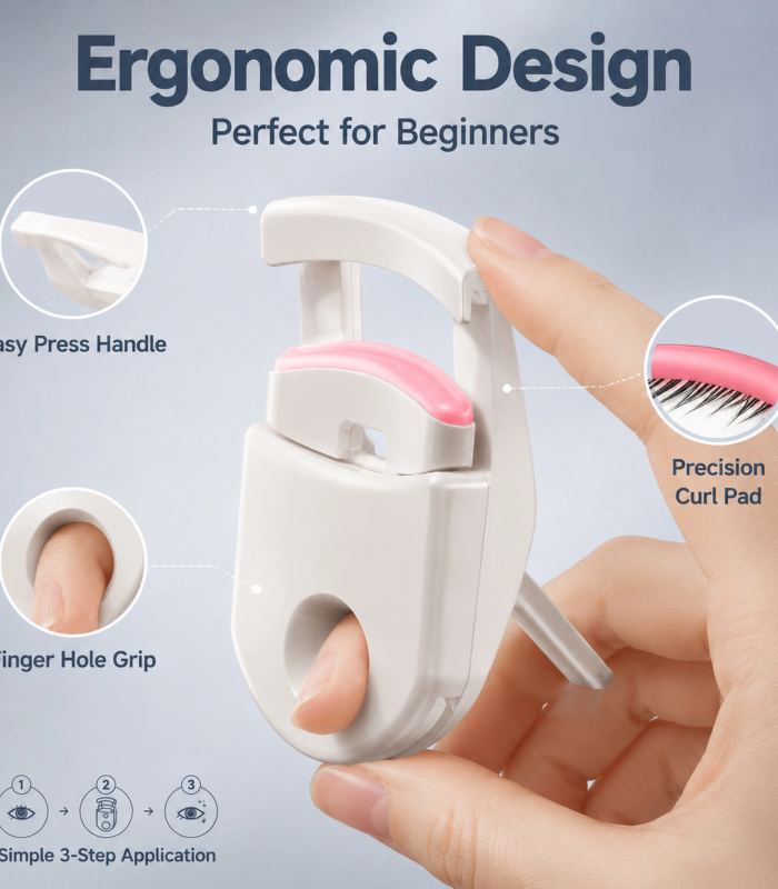Portable Mini Eyelash Curler — Compact & Travel-Friendly, Natural Long-Lasting Curl, Lash Applicator Assistant