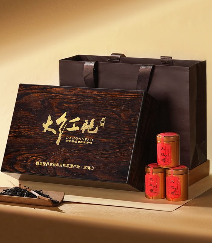 Wuyishan Grade-A Da Hong Pao Rock Oolong Tea, Lapsang Souchong Gift Box Set—Elegant High-End Present, Jin Jun Mei